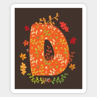 D Autumn monogram Sticker